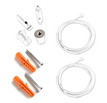 Weißes Wandmontagesystem für LED-Streifenprofile XL06WEISS – Aufhängkabel und Kabelkanal, 60 mm breit, inkl. Montagezubehör, max. Länge 255 cm