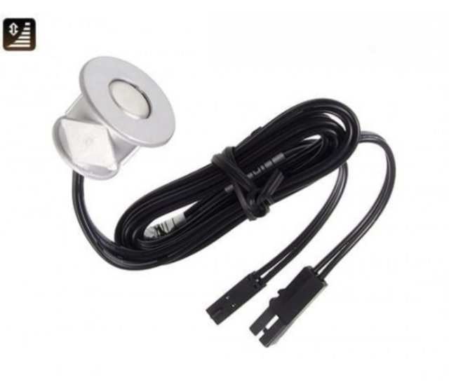 Einbau-LED Touch-Dimmer WDS5 ALU für einfarbige LED-Streifen – 12–24V DC, max. 60W, Aluminiumgehäuse, präzise Helligkeitsregelung, einfache Montage, kompakt 60 x 60 mm