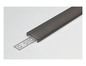 2 m schwarze LED-Klickabdeckung für LED-Profile – kompatibel mit 09ZWART, 09INBOUW-ZWART, 09INBOUW