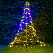 Weihnachtsbaum Fahnenmast Beleuchtung 640 LEDs 4m – Multicolor & Warmweiß – LUKSUS