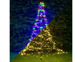 Weihnachtsbaum Fahnenmast Beleuchtung 640 LEDs 4m – Multicolor & Warmweiß – LUKSUS