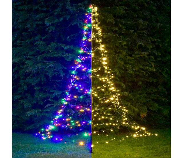 LED-Weihnachtsbaum für Fahnenmast, 4 Meter, 640 LEDs, RGB & Warmweiß, IP65 wasserdicht, 24V, 4-fach Beleuchtung, LUKSUS, Außendekoration, 400 cm, Steuerung per Fernbedienung LED-Weihnachtsbaum für Fahnenmast, 4 Meter, 640 LEDs, RGB & Warmweiß, IP65 wasserdicht, 24V, 4-fach Beleuchtung, LUKSUS, Außendekoration, 400 cm, Steuerung per Fernbedienung