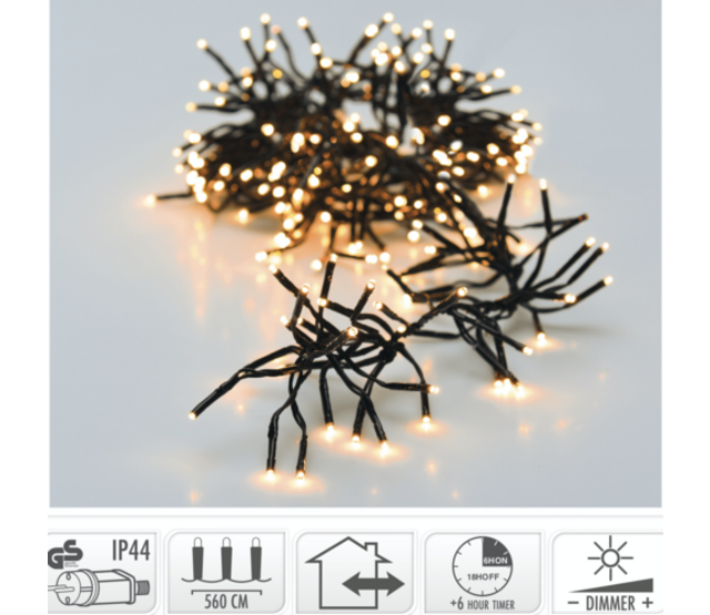 768 LED Cluster Weihnachtsbeleuchtung Warmweiß 5,5m – 8 Funktionen, Timer & Dimmer, IP44 für Innen- und Außenbereich, LUKSUS LED-Lichterkette 768 LED Cluster Weihnachtsbeleuchtung Warmweiß 5,5m – 8 Funktionen, Timer & Dimmer, IP44 für Innen- und Außenbereich, LUKSUS LED-Lichterkette