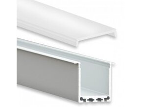 LED Einbauprofil Decke XL 2m mit flacher opaler Klickabdeckung 35x35mm – XL35.C1ALU