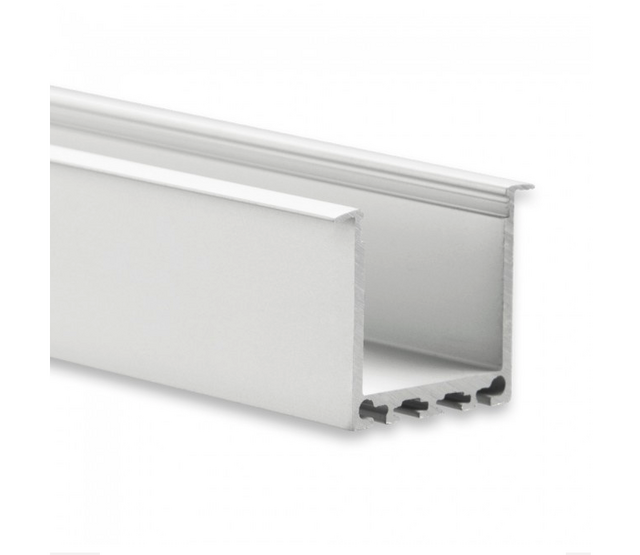 Decken-Einbauprofil XL 2 Meter für LED Streifen mit flacher Opal-Klickabdeckung 35 mm x 35 mm – XL35.C1ALU, inkl. Montagezubehör, dimmbar, für moderne Raumbeleuchtung Decken-Einbauprofil XL 2 Meter für LED Streifen mit flacher Opal-Klickabdeckung 35 mm x 35 mm – XL35.C1ALU, inkl. Montagezubehör, dimmbar, für moderne Raumbeleuchtung