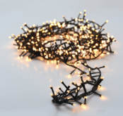 Starter-Set – 6 m LED Cluster-Lichterkette, 200 LEDs, extra warmweiß (2700K), 24V, IP44, BASIC – Weihnachtsbeleuchtung für Innen- und Außenbereich