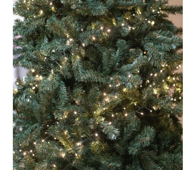 Starter-Set – 6 m LED Cluster-Lichterkette, 200 LEDs, extra warmweiß (2700K), 24V, IP44, BASIC – Weihnachtsbeleuchtung für Innen- und Außenbereich
