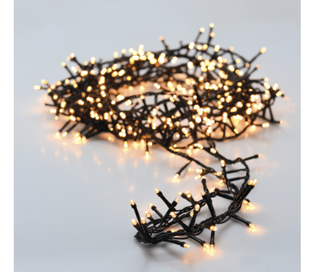 30 Meter LED Cluster Lichterkette, Extra Warmweiß (2700K), 1000 LEDs, 33W, IP44, für Innen- und Außenbereich – BASIC