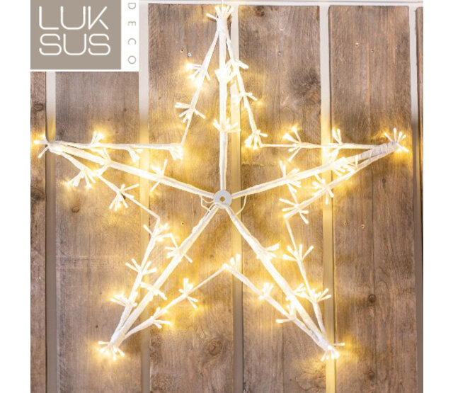 80 cm Weihnachtsstern mit 320 warmweißen LEDs, Größe S – dekorativer LED-Stern für innen und außen, energiesparend und langlebig