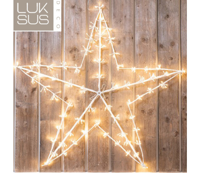 150 cm Weihnachtsstern mit 520 warmweißen LEDs – wetterfest nach IP44, robuster Metallrahmen, ideal für drinnen und draußen