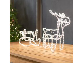 Weihnachtliche 2er-Set Rentierschlitten 120 cm für Außen – 324 LED-Lichter