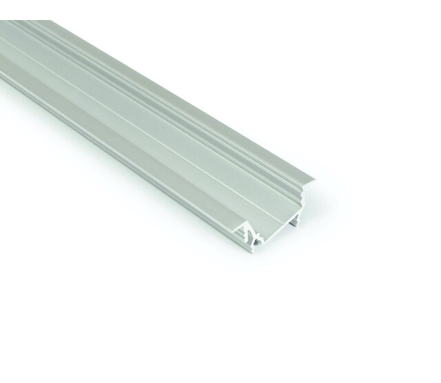 Diagonal-Einbauprofil für LED-Streifen, 1 Meter, opale Klickabdeckung, 30 mm x 12,7 mm, Aluminium, C22ALU – ideal für indirekte Beleuchtung Diagonal-Einbauprofil für LED-Streifen, 1 Meter, opale Klickabdeckung, 30 mm x 12,7 mm, Aluminium, C22ALU – ideal für indirekte Beleuchtung