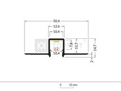 LED Trockenbauprofil Trimless10ALU – 50,4 × 14,7 mm, 2 m, mit opaler Klick-Abdeckung | Trimless-Optik für schmale LED Streifen bis 10 mm