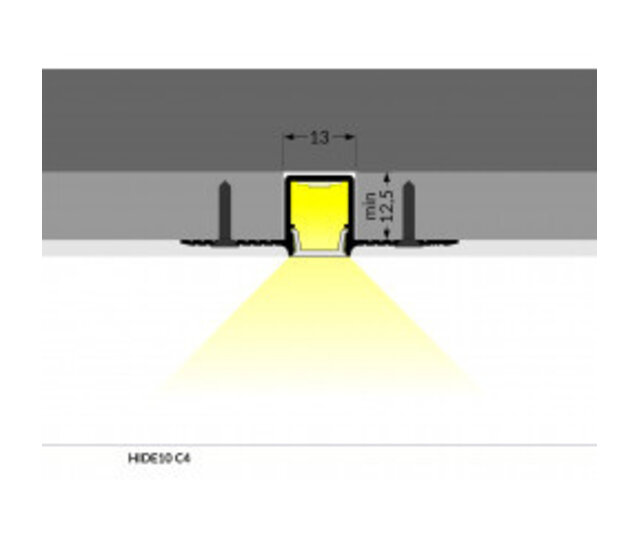 LED Trockenbauprofil Trimless10ALU – 50,4 × 14,7 mm, 2 m, mit opaler Klick-Abdeckung | Trimless-Optik für schmale LED Streifen bis 10 mm
