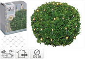 Buxus-Kugel LED-Weihnachtsbeleuchtung mit 100 warmweißen LEDs, 2,5 m Länge, IP44 wasserfest, 24V Niedervolt, energiesparend, ideal für Garten, Terrasse und Dekoration