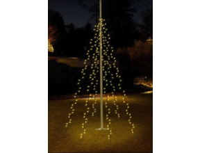 Flaggenmast Beleuchtung 208 cm mit 192 warmweißen LEDs – wetterfest & energieeffizient