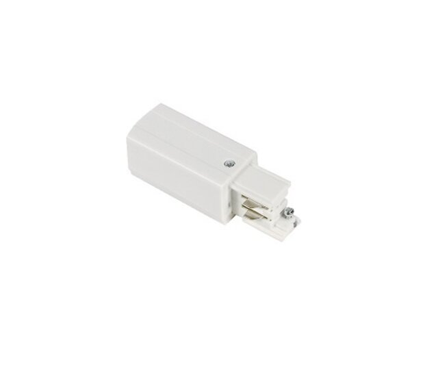 3-Phasen LED-Schienenadapter Weiß Links
