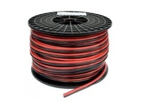 LED Streifen Anschlusskabel 2-polig YZWL 2×1,50mm² – 50m Rolle – Schwarz Rot