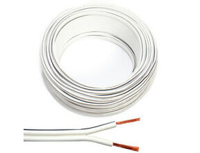 LED Streifen Anschlusskabel 2-polig, YZWL 2×0,75mm² – 50m Rolle – Weiß