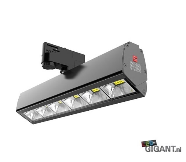 3-Phasen LED Trackspot Toledo Multi, schwarz, 230V, 36W, 3000K, dimmbar, für Schienensysteme, 15°-60° einstellbarer Lichtkegel, IP20, ideal für Akzentbeleuchtung in Innenräumen