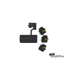 3-Phasen LED-Trackspot Madrid, schwarz, Railspot – 230V, dimmbar, 36W, 3000K, 2700lm, IP20, für professionelle Beleuchtung in Innenräumen, kompatibel mit Schienensystemen