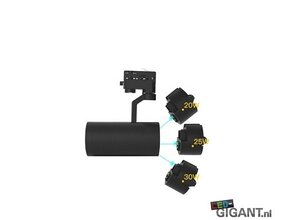 3-Phasen LED Schienenstrahler Madrid, schwarz, Tracklight für Stromschiene