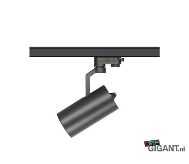 3-Phasen LED-Trackspot Madrid, schwarz, Railspot – 230V, dimmbar, 36W, 3000K, 2700lm, IP20, für professionelle Beleuchtung in Innenräumen, kompatibel mit Schienensystemen