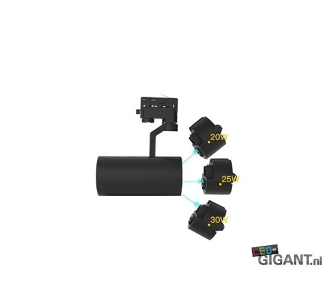 3-Phasen LED-Schienenstrahler Trackspot Salou, schwarz, 230V, 36W, 3000K, dimmbar, IP20, für 3-Phasen-Schienensysteme, 36° Lichtwinkel, 2550 Lumen, ideal für professionelle Beleuchtungslösungen