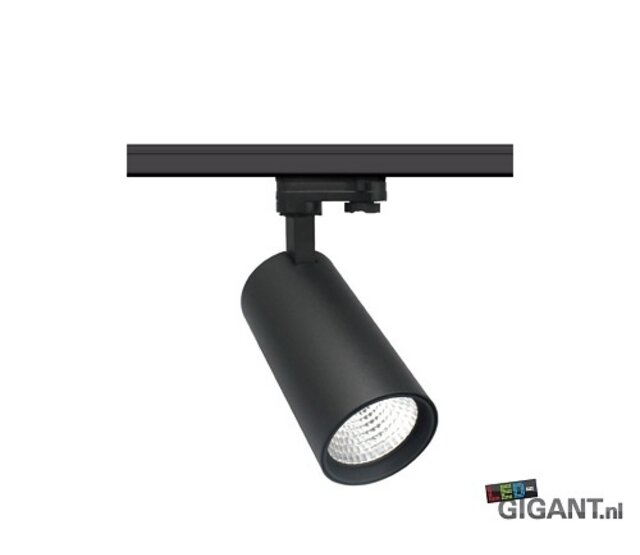 3-Phasen LED-Trackspot Malaga, schwarz, Railspot, 230V, 36W, 3000K, 2700lm, IP20, dimmbar, für Schienensysteme, präzise Ausleuchtung, energieeffizient, professionelle Beleuchtungslösung