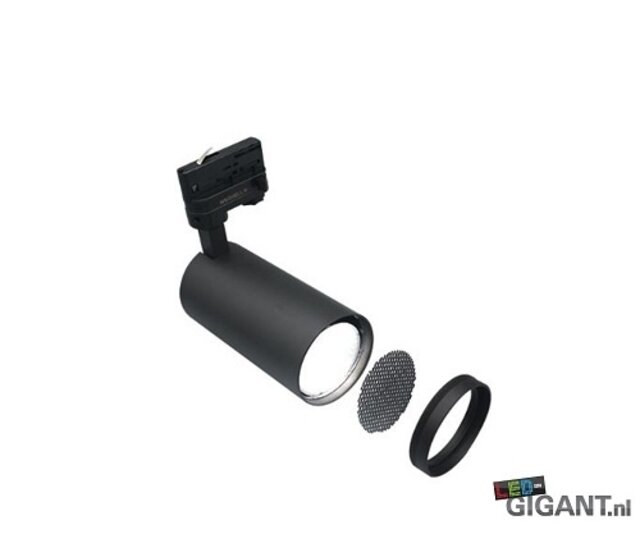 3-Phasen LED-Trackspot Malaga, schwarz, Railspot, 230V, 36W, 3000K, 2700lm, IP20, dimmbar, für Schienensysteme, präzise Ausleuchtung, energieeffizient, professionelle Beleuchtungslösung