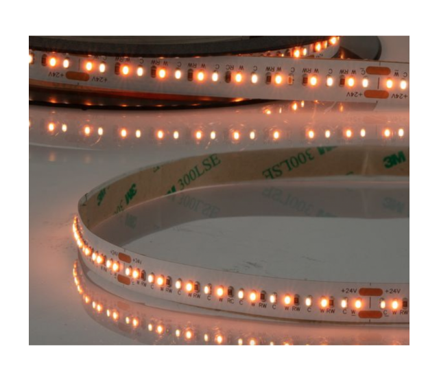Pro LED Streifen Dim to Warm 1800-3000K – 24 V, 16 W/m, 1488 lm/m, CRI >90, 224 LED/m, 10 mm, IP20, 5 m Rolle
