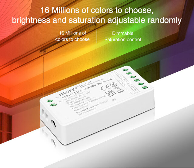 Smarthome Zigbee RGBCCT LED Streifen Set 2240LM, 96 LEDs/m, 24V DC, 7,5 Meter – Vollständige RGB+CCT Beleuchtung mit Smart-Steuerung für intelligentes Wohnen Smarthome Zigbee RGBCCT LED Streifen Set 2240LM, 96 LEDs/m, 24V DC, 7,5 Meter – Vollständige RGB+CCT Beleuchtung mit Smart-Steuerung für intelligentes Wohnen