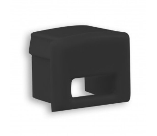 Endkappe für LED-Aluminiumprofil Slim04 Schwarz mit Kabeldurchführung – Passend für LED-Streifen, 1 m Länge, IP20, 8 mm Nutbreite, inkl. Montagezubehör