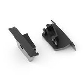2er-Set Endkappen mit Kabeldurchführung L + R für LED-Profil C22, schwarz – Passend für LED-Streifen, präzise Verarbeitung, einfache Montage, hochwertiges Aluminium