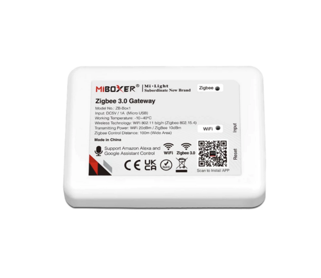 Zigbee 3.0 Gateway draadlos – Smarthome LED Steuerung für LED Streifen, Lampen & Leuchten | Kompatibel mit Alexa, Google Home & SmartThings | Einfache Installation, 2,4 GHz WLAN, bis zu 255 Geräte Zigbee 3.0 Gateway draadlos – Smarthome LED Steuerung für LED Streifen, Lampen & Leuchten | Kompatibel mit Alexa, Google Home & SmartThings | Einfache Installation, 2,4 GHz WLAN, bis zu 255 Geräte