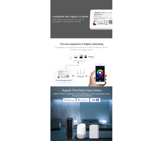 Zigbee 3.0 Gateway draadlos – Smarthome LED Steuerung für LED Streifen, Lampen & Leuchten | Kompatibel mit Alexa, Google Home & SmartThings | Einfache Installation, 2,4 GHz WLAN, bis zu 255 Geräte Zigbee 3.0 Gateway draadlos – Smarthome LED Steuerung für LED Streifen, Lampen & Leuchten | Kompatibel mit Alexa, Google Home & SmartThings | Einfache Installation, 2,4 GHz WLAN, bis zu 255 Geräte