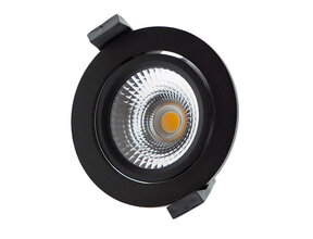Runde LED-Einbauleuchte – Schwenkbare LED-Spot-Fassung – Mattschwarz – LGZWARTBA-C