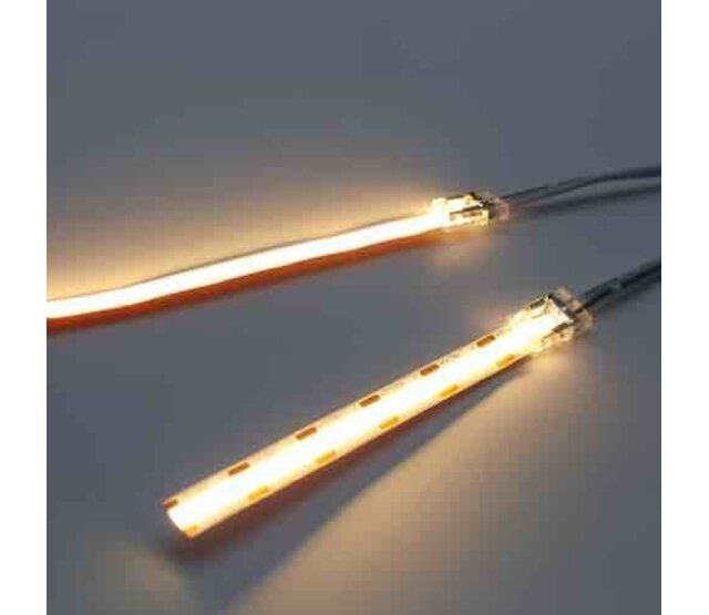 COB LED Streifen Steckverbinder 2-seitig - lötfrei - Klick-Stecker - 8mm COB - IP20 - für LED-Beleuchtung - einfach zu installieren - zuverlässige Verbindung - ideal für Innenräume