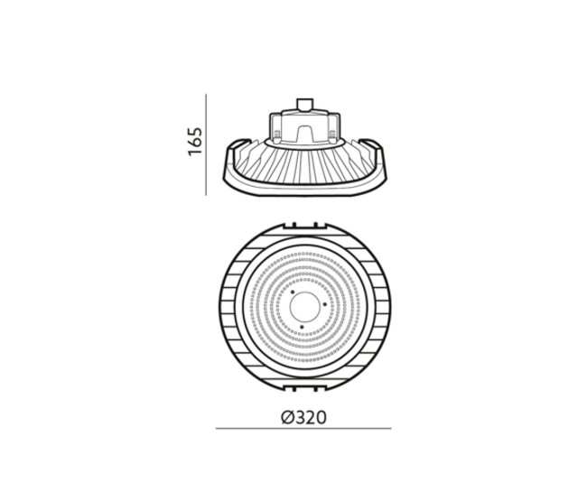 200W LED High Bay Leuchte mit 110° Abstrahlwinkel, 6000K Tageslichtweiß, IP65 Schutz, dimmbar (1-10V), Samsung LED-Chips, energieeffiziente Industriebeleuchtung