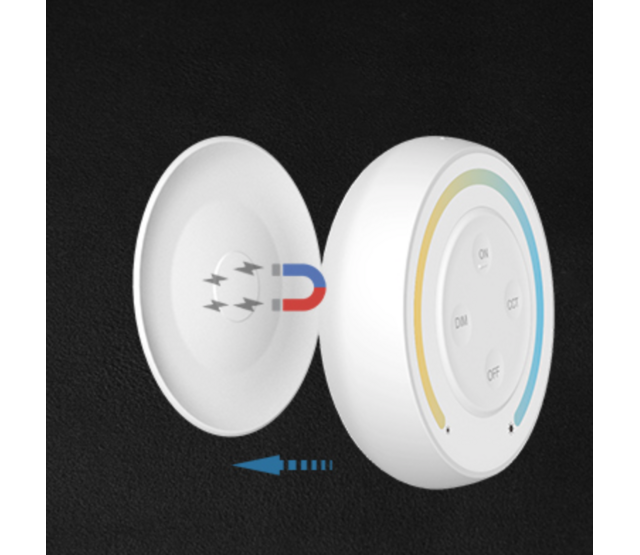 Drahtloser Dual-Weiß-LED-Wanddimmer S1-W – Steuerung für LED-Streifen, 12-24V, 4A, 96W, dimmbar, kompatibel mit Smart-Home-Systemen, weiß, einfach zu installieren