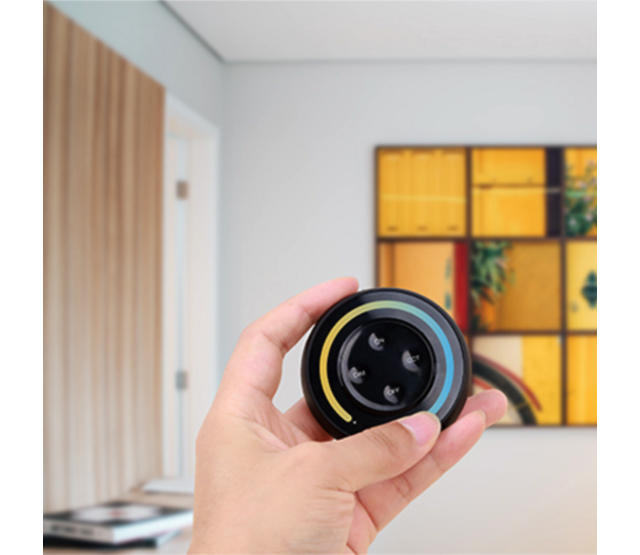 Kabelloser Dual-Weiß-LED-Wanddimmer S1-B Schwarz – Steuerung für dual white LED-Streifen, 2-Kanal-Dimmer, max. 144W/24V, inklusive Touch-Wandpanel, einfache Montage