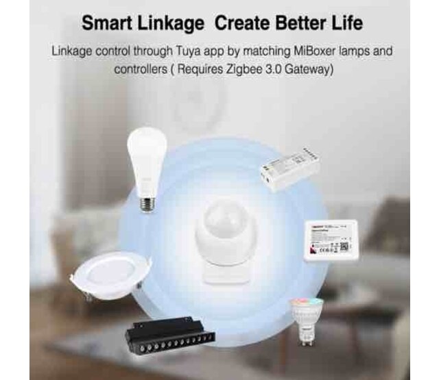 Drahtloser Zigbee 3.0 PIR-Bewegungssensor - Miboxer PIR1-ZB mit 120° Erfassungswinkel, 12 m Reichweite, 5-30 V DC, IP20, für Smart Home & Gebäudeautomatisierung