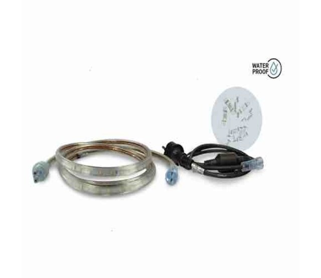 Wasserdichte LED Streifen 2m, 4000K Naturweiß, 230V 12W, mit 1,5m Anschlusskabel – STARTSET PRO – IP65, koppelbar, für Innen- und Außenbeleuchtung