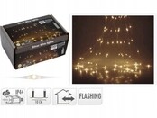 Lichtregen - LED Lichtervorhang 10 x 3 m, 300 warmweiße LEDs, Silberdraht, IP44, Innen- & Außenbereich, Blitzfunktion, wetterfest