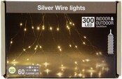 Lichtregen - LED Lichtervorhang 10 x 3 m, 300 warmweiße LEDs, Silberdraht, IP44, Innen- & Außenbereich, Blitzfunktion, wetterfest