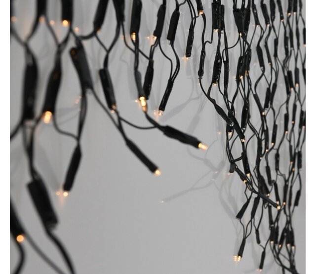 LED-Netzbeleuchtung mit Blitzfunktion – 296 LEDs, 300 cm x 60 cm, warmweiß, IP44 – Innen- und Außenbereich – Perfekt für Weihnachtsdekoration und festliche Beleuchtung