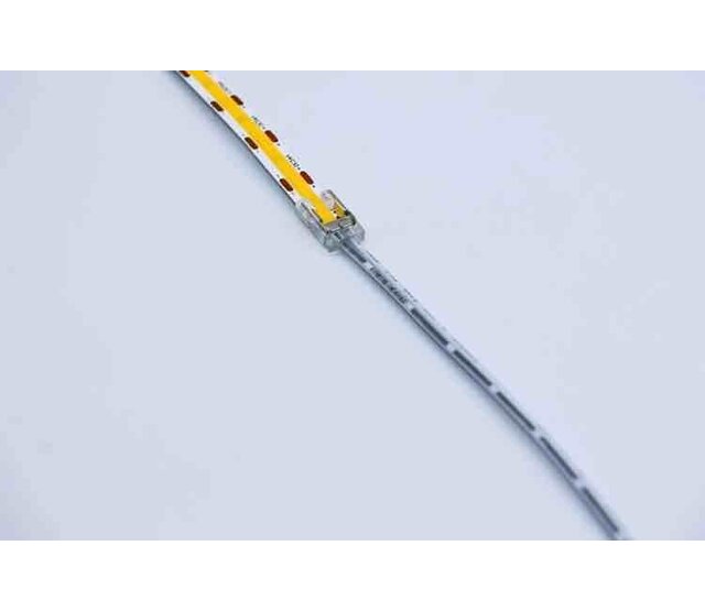 COB LED Streifen Stecker einseitig - lötfrei - Klick-Steckverbinder - 5 mm COB - IP20 - für LED-Beleuchtung - einfache Montage - zuverlässige Verbindung COB LED Streifen Stecker einseitig - lötfrei - Klick-Steckverbinder - 5 mm COB - IP20 - für LED-Beleuchtung - einfache Montage - zuverlässige Verbindung