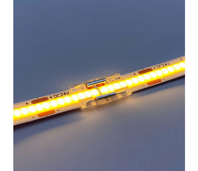 COB LED Streifen Stecker gerade - lötfrei - Klick-Steckverbinder - 5 mm COB - IP20 - für einfache LED-Band-Verbindungen ohne Löten COB LED Streifen Stecker gerade - lötfrei - Klick-Steckverbinder - 5 mm COB - IP20 - für einfache LED-Band-Verbindungen ohne Löten