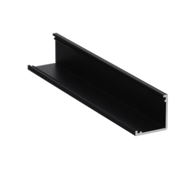 Schwarzes LED-Aluminium-Hohlkammerprofil 2 Meter mit Opal-Diffusor 16,5 mm x 16,5 mm für LED-Streifen – C12SCHWARZ DUO, ideal für indirekte Beleuchtung Schwarzes LED-Aluminium-Hohlkammerprofil 2 Meter mit Opal-Diffusor 16,5 mm x 16,5 mm für LED-Streifen – C12SCHWARZ DUO, ideal für indirekte Beleuchtung