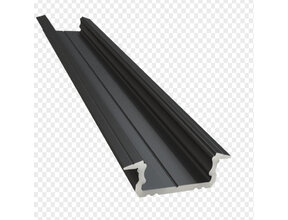 Schwarzes LED Einbauprofil 2m mit opaler Klick-Abdeckung 16x6,1mm 08.2SCHWARZ